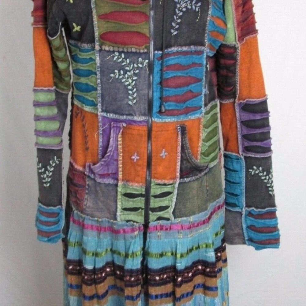 Custom Upcycle Full Length Multicolored Coat Wome… - image 6
